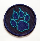 Aufnäher Tatze / Pfote - Farbe blau-türkis