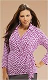 Plus Size Metro Print Wrap Blouse