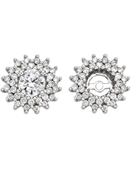 14K White Gold 1/2 ct. Diamond Earring Jackets
