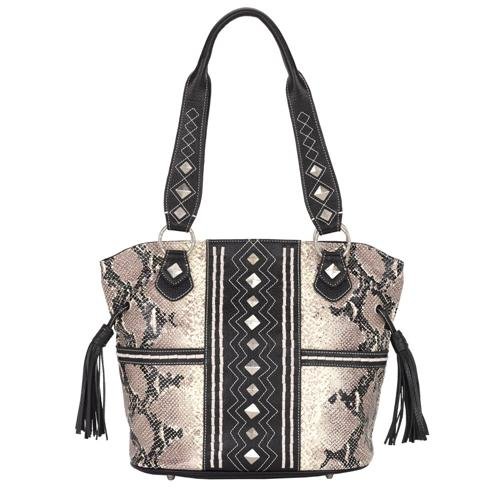 American West Bucket tote front pockets