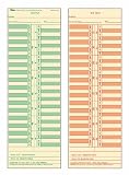 TOPS Semi-Monthly Time Cards, Green Ink Front, Red Ink Back, 3.5 x 10.5 Inches, 500-Count, Manila (1276)