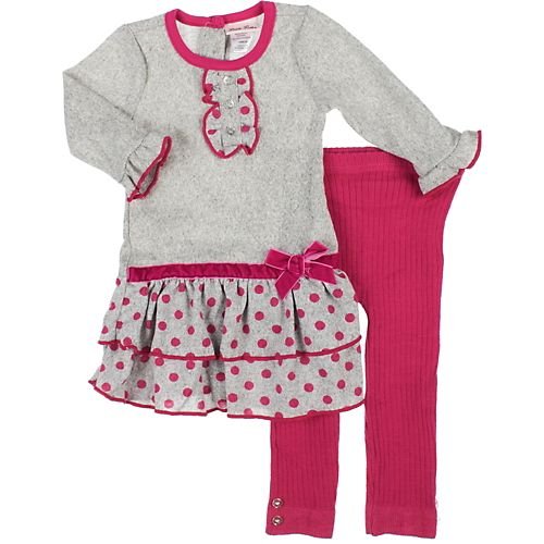 Little Lass Baby-Girls Infant 2-Piece Ruffle Layered Sweater Dress Set