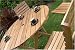 FSC Hardwood 4-Seater Patio Dining Set with Windsor Wooden Round Folding Table with 4 Windsor Wooden Folding Chairs