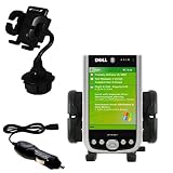 Dell Axim X50v Auto Cup Holder with Car Charger - Uses Gomadic TipExchange