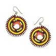 Autumn Harvest African Beaded Open Circular Dangle Earrings