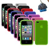 GTMax 7 PCs Soft Rubber Silicone Skin Protector Cover Case (Black + Red + D ....