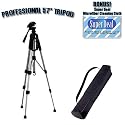 PROFESSIONAL 57 Inch Tripod with Carrying Case For The Panasonic PV-GS39, PV-GS400, PV-GS500, PV-GS50, PV-GS59, PV-GS70, PV-GS80, PV-GS83, PV-GS85, PV-GS90 Mini Dv Camcorders with Exclusive FREE Complimentary Super Deal Micro Fiber Lens Cleaning Cloth