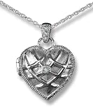 Jewelry : Large Quilted Heart Pendant in white gold by Zasha Signature Jewelry