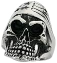 Surgical Steel 1 5/16" ( 33 mm ) Skull Ring with U.S. Flag Bandana