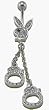 Playboy Officially Licensed Belly Button Ring with Handcuffs