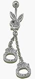 Playboy Officially Licensed Belly Button Ring with Handcuffs