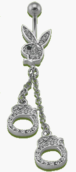 Childrens Toyshop  Jewelry : Playboy Officially Licensed Belly Button Ring with Handcuffs