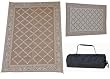 Reversible RV Patio Outdoor Mat Camping Rug with Carry Bag Brown & Beige 9' X 12' Garden Mat 119127
