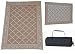 Reversible RV Patio Outdoor Mat Camping Rug with Carry Bag Brown & Beige 9' X 12' Garden Mat 119127