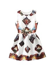 Bandeau Neck Floral Print Flared-Skirt Sleeveless Cotton Vintage Evening Dress/Party Dress 