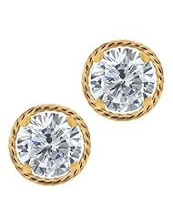 2.00 Ct Round H/I I1 Diamond 14K Yellow Gold Stud Earrings