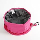 Folding Collapsible Travel Food & Water Bowl for Pets (Rose-pink, Exclusive)