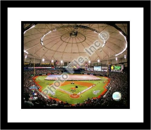 2008 Tropicana Field Tampa Bay Rays MLB Framed 8x10 Photograph 2008 World Series Game 1 Flag