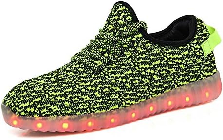 Adidasss Unisex Led Light Up Shoes USB Cable Charging Luminous Sneakers Dance Shoe -White/US 11