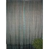 2 Robin Egg Blue Paisley and Floral Motifs Silk Sari Drapes Curtains Window Panels 84 Inches