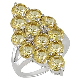 Buy Women Silver Citrine Ring - Yellow