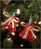 Set of 40 Red Musical Bell Christmas Lights With Multiple Functions