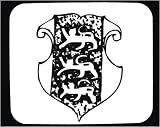 Decorated Mouse Pad with "black and white", symbol, Estonia, Europe, shield, decoration, sign, armour, armor, emblem, design