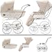 Inglesina SYSTM11VNL Classica Pram and Seat with Raincover - Vanilla