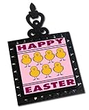 Happy Easter Chicks Cast Iron Trivet