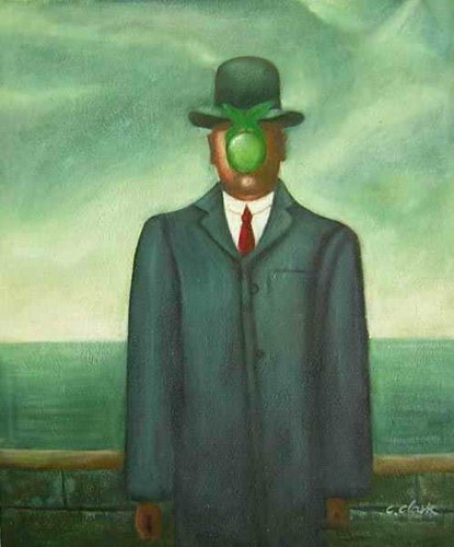 The Son of Man (Magritte) Oil Painting on Canvas Hand Made Replica Finest Quality 20 X 24