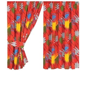 Character World Power Rangers Fury Curtains with Tie Backs, 72 Inch