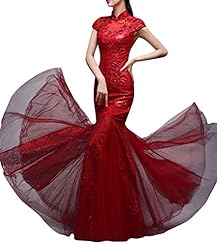 Lace Sequined Sheer Floor Length Turtleneck Fall Mermaid Evening Dress/Tunic 