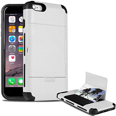 iPhone 6s Case, Smuggler Pocket Stash Case WHITE for iPhone 6s and iPhone 6 with Dual Layer and TPU Shock Absorb Designed Cushion and Wallet Stand with Pocket
