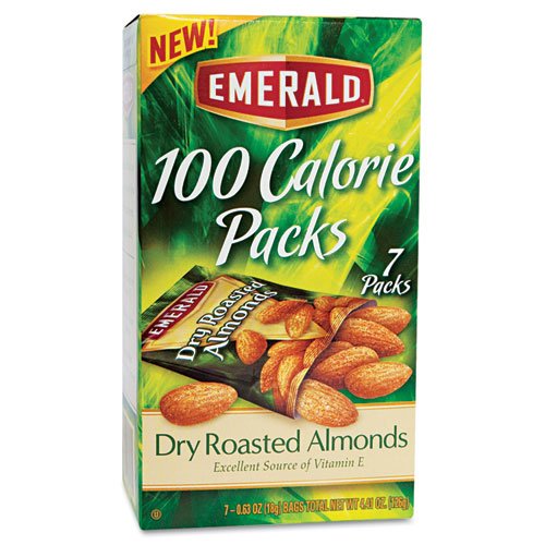 Emerald 34895 100 Calorie Pack Dry Roasted Almonds, .62 oz(Pack of 7) DFD34895