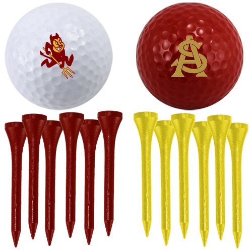 Arizona State Sun Devils Two Golf Balls And Twelve Tees Set