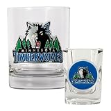 Minnesota Timberwolves Rock Glass & Shot Glass Set
