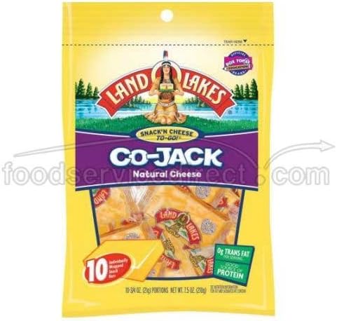 Land O Lakes Snack N Cheese To Go Co Jack Cheese, 0.46 Pound -- 12 per case.
