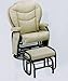 Swivel Glider Rocker Chair with Ottoman Ivory Leatherette