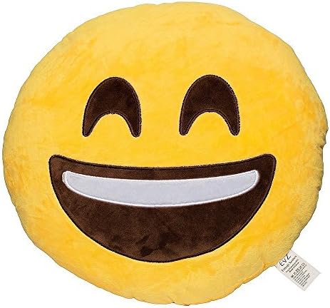 YIWA 1 X Round Oi Emoji Smiley Emoticon Cushion Pillow Stuffed Plush Toy Doll Yellow(very Cool+free Valentine's Day Gifts) 32cm, Sunglasses