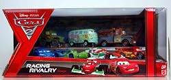 Disney Pixar Cars 2 Movie Racing Rivalry 7-Pack Exclusive (Lightning Mcqueen, Francesco, Carla Veloso, Raoul, Sarge, Mater and Filmore)
