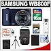 Samsung WB800F Smart Wi-Fi Digital Camera (Cobalt Black) with 16GB Card + Battery + Case + Flex Tripod + Accessory Kit