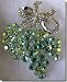 Silver Bow Pin With Green Crystals B1R33
