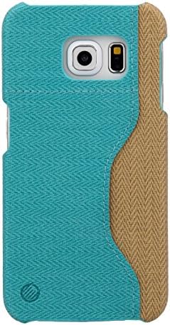 Samsung Galaxy S6 Edge case, JustOla [J-Fab Series] Wallet Card Slot, Slim, Perfect fit, Scratch Protection with Vibrant Trendy Color for Samsung Galaxy S6 Edge card case cover (2016) -Aqua Blue