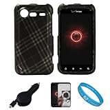 Matte Black with Silver Plaid Design 2 Piece Protective Crystal Hard Shield ....