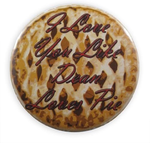 Supernatural I Love You Like Dean Loves Pie Pinback Button 2.25" Multi