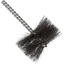 Weiler Round Power Tube Brush, Steel, Round Shank, Single Stem