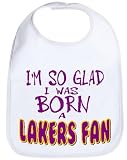 I'M SO GLAD I WAS BORN A LAKERS FAN LITTLE BASKETBALL FAN BABY BIB