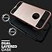 iPhone 7 Case, kaesar [Slim Fit] [Shock Absorption] Brushed Metal Texture Hybrid Dual Layer Slim Protector Case Cover for iPhone 7 - Rose Gold