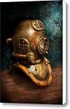 Steampunk - Diving - The diving helmet Canvas Print / Canvas Art - Artist Mike Savad