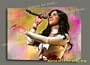 KATY PERRY ORG MIXED MEDIA PAINTING ON CANVAS W GALLERY STYLE FRAMING & READY TO HANG 28X22X1.5"